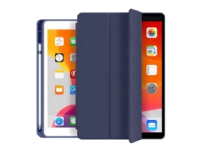 eSTUFF Pencil case - Skjermdeksel for nettbrett - polyuretanlær, termoplast-polyuretan (TPU) - mørk blå - 9.7 - for Apple 9.7-inch iPad (5. generasjon, 6. generasjon)
