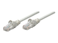 Intellinet Network Patch Cable, Cat5e, 7.5m, Grey, CCA, U/UTP, PVC, RJ45, Gold Plated Contacts, Snagless, Booted, Lifetime Warranty, Polybag - Koblingskabel - RJ-45 (hann) til RJ-45 (hann) - 7.5 m - UTP - CAT 5e - formstøpt, uten hindringer - grå