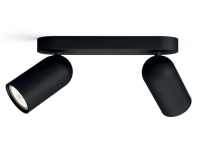 Philips myLiving Spot, Overflateegnet, GU10, 2 ampuller, LED, 220-240 V, Sort