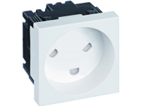 Stikkontakt EDB enkelt, 2 polet med jord, Modul 45 RAPID, hvid RAL 9010