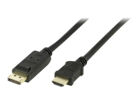 DELTACO - Adapterkabel - DisplayPort hann til HDMI hann - 2 m - svart