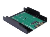 M.2 to SATA adapter, 3,5 plastic tray, 22pin, black