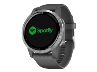 Garmin vívoactive 4 - 45 mm - skyggegrå - sportsur med bånd - silikon - skyggegrå - håndleddstørrelse: 135-200 mm - display 1.3 - Bluetooth, Wi-Fi, NFC, ANT+ - 50.5 g