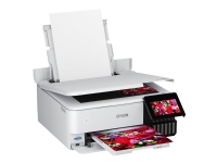 Epson EcoTank ET-8500 - Multifunksjonsskriver - farge - ink-jet - påfyllbar - A4/Letter (medie) - opp til 16 spm (trykking) - USB, LAN, USB-vert, Wi-Fi(ac) - hvit