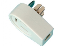 EFB NORDIC Telefonstik T-adapter m. 3-polet hermafroditstik til RJ45 hun 8P2C Farve: hvid
