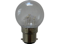 LED lyskilde Krone 0,8W B22 230V klar kuppel polycarbonat 2700K. Må monteres udendørs i Chrissline Lyskæde - (10 stk.)