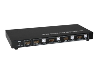 MicroConnect 4x1 USB HDMI KVM Switch - KVM / lyd / USB-svitsj - 4 x KVM/lyd/USB - 1 lokalbruker - stasjonær