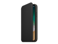 Apple - Lommebok for mobiltelefon - lær - svart - for iPhone X