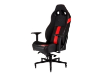 CORSAIR T2 ROAD WARRIOR - Stol - liggestol - armlener - T-formet - polyuretanskum, støpealuminium, metallramme, 3D PVC-lær, perforert polyuretanlær - sort / rød