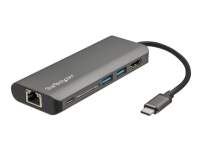 StarTech.com USB C Multiport Adapter - USB-C Travel Dock to 4K HDMI, 3x USB 3.0 Hub, SD/SDHC, GbE, 60W PD 3.0 Pass-Through - USB Type-C/Thunderbolt 3 - Upgraded Version of DKT30CSDHPD (DKT30CSDHPD3) - Dokkingstasjon - USB-C - GigE - for P/N: ARMPIVOT