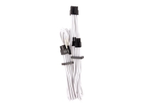 CORSAIR Premium individually sleeved (Type 4, Generation 4) - Strømkabel - 8-pins PCIe-strøm (hunn) låst til 8-pins PCIe-strøm (6+2) (hunn) låst - 65 cm - hvit (en pakke 2)