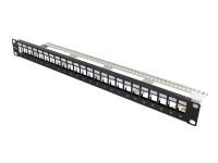 DELTACO PAN-214 - Koblingspanel - rackmonterbar - svart - 1U - 19 - 24 porter