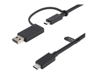 StarTech.com 3ft (1m) USB C Cable w/ USB-A Adapter Dongle, Hybrid 2-in-1 USB C Cable w/ USB-A | USB-C to USB-C (10Gbps/100W PD), USB-A to USB-C (5Gbps), USB-A Host to USB-C DisplayLink Dock - Ideal for Hybrid Dock (USBCCADP) - USB-kabel - USB-C (hann