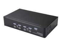 StarTech.com 4 Port DisplayPort KVM Switch, 4K 60Hz, Single Display, Dual Port UHD DP 1.2 USB KVM Switch with Integrated USB 2.0 Hub and Audio, Dell, HP, Apple, Lenovo, TAA Compliant - Keyboard/Video/Mouse Switch (SV431DPUA2) - KVM / lydsvitsj - 4 x