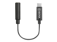BOYA BY-K4 - USB-C til hodetelefons-jakkadapter - ministereojakk hunn til USB-C hann - 6 cm - svart
