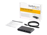 StarTech.com USB C Dock, 4K Dual Monitor HDMI Display, Mini Laptop Docking Station, 100W Power Delivery Passthrough, GbE, 2-Port USB-A Hub, USB Type-C Multiport Adapter,3.3' Cable, Dual 4K - 4K Mini Laptop Dock (DK30C2HAGPD) - Dokkingstasjon - USB-C