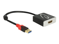 Delock Adapter USB 3.0 Type-A male > HDMI female - Ekstern videoadapter - USB 3.0 - HDMI - svart