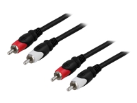 DELTACO - Lydkabel - RCA hann til RCA hann - 3 m