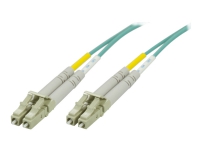 DELTACO - Nettverkskabel - LC multimodus (hann) til LC multimodus (hann) - 1 m - fiberoptisk - 50 / 125 mikroner - OM3