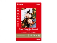 Canon Photo Paper Plus Glossy II PP-201 - Blank - A4 (210 x 297 mm) - 275 g/m² - 20 ark fotopapir - for PIXMA iP100, iP2600, iP2700, iX7000, MG2555, MG8250, MX7600, MX850, PRO-1, PRO-10, 100