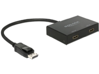 Delock Displayport 1.2 Splitter 1 x Displayport in > 2 x HDMI out 4K - Video/lyd-splitter - 1 x DisplayPort + 2 x HDMI - stasjonær