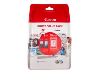 Canon PG-560XL/CL-561XL Photo Value Pack - Blank - 2-pack - Høy ytelse - svart, farge (cyan, magenta, gul) - original - 100 x 150 mm 50 ark blekkpatron/papirsett - for PIXMA TS5350, TS5351, TS5351a, TS5352, TS5352a, TS5353, TS5353a, TS7450, TS7451