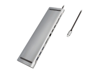 LogiLink UA0373, Koblet med ledninger (ikke trådløs), USB 3.2 Gen 1 (3.1 Gen 1) Type-C, 100 W, 3,5 mm, 10,100,1000 Mbit/s, Aluminium