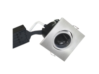 Uni Install downlight uden lyskilde, børstet aluminium, firkantet