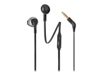 JBL T205 - Ørepropper med mikrofon - i øret - kablet - 3,5 mm jakk - svart