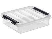 Plastkasse SmartStore™ Classic 1 klar 1 ltr. m/låg 21x17x6 cm - (10 stk.)
