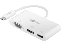 Goobay 52412, USB 3.2 Gen 1 (3.1 Gen 1) Type-C, DisplayPort,HDMI,VGA, 5000 Mbit/s, Hvit, 0,14 m, 14 mm