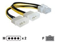 Delock - Strømadapter - 4-pins intern strøm (12V) (hann) til 8-pins PCIe-strøm (hunn) - 30 cm