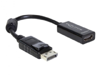 Delock Adapter Displayport male > HDMI female - Video adapter - DisplayPort hann til HDMI hunn - 12.5 cm