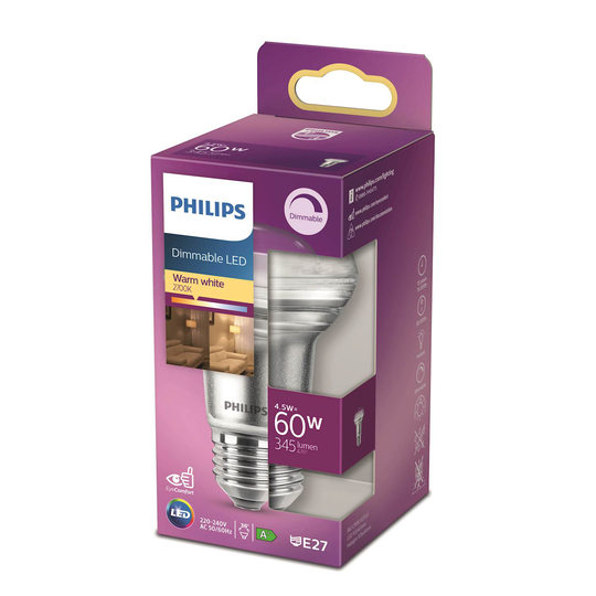 Philips LED Classic 60w refl e27 d