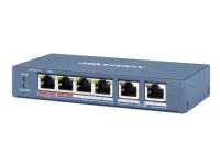Hikvision DS-3E0106HP-E - Switch - ikke-styrt - 1 x 10/100 (High PoE) + 3 x 10/100 (PoE+) + 2 x 10/100 - stasjonær - High PoE / PoE+ (60 W) - DC-strøm