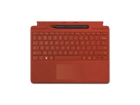 Microsoft Surface Pro Signature Keyboard - Tastatur - med styreplate, akselerometer, lagrings- og ladebakke for Surface Slim Pen 2 - Nordisk (dansk/finsk/norsk/svensk) - valmuerød - kommersiell - med Slim Pen 2 - for Surface Pro 8, Pro X