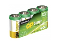 GP Batteries Super Alkaline C, Single-use battery, C, Alkalinsk, Sylindriske, 1,5 V, 4 stykker