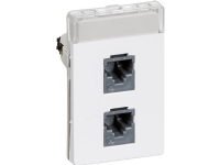 LAURITZ KNUDSEN Dataudtag FUGA® T3 - 1½ modul For 2 stk. kat 5 UTP, LSA Farve: hvid