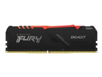 Kingston FURY Beast RGB - DDR4 - sett - 32 GB: 2 x 16 GB - DIMM 288-pin - 3733 MHz / PC4-29800 - CL19 - 1.35 V - ikke-bufret - ikke-ECC - svart