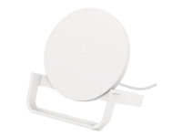 Belkin BOOST CHARGE - Trådløst ladestativ + AC-strømadapter - 10 watt - QC 3.0 - hvit