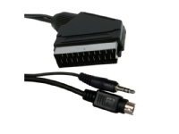 ICIDU - Video/lydkabel - S-Video / audio - 4-pins mini-DIN, ministereojakk hann til SCART hann - 5 m - svart