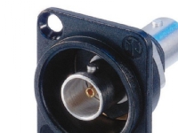 Neutrik NTR-NBB75DFIB, BNC, Svart, Sølv, Messing, Polyoksymetylen (POM), PTFE, Zink-stål, IEC 6016908, MIL 348A, 26 mm, 34 mm