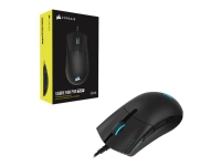 Corsair Sabre RGB Pro Champion Series - Mus - Optisk - 6 knapper - kabling - USB - Sort