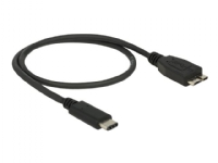 Delock - USB-kabel - Micro-USB Type B (hann) til USB-C (hann) - USB 3.1 Gen 2 - 50 cm - svart