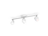 Philips myLiving Trippel Rivano-spot, Spotlight på skinne, Ikke-utskiftbare pærer, 3 ampuller, LED, 2700 K, Hvit