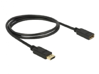 Delock - DisplayPort-forlengelseskabel - DisplayPort (hann) til DisplayPort (hunn) - DisplayPort 1.2 - 1 m - 4K-støtte - svart