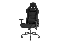 DELTACO GAMING DC220 - Spillestol - ergonomisk - høy bakside - armlener - T-formet - aluminium, bløtt lerret - svart