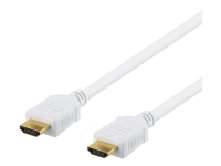DELTACO HDMI-1080AD - HDMI-kabel med Ethernet - HDMI hann til HDMI hann - 15 m - hvit - 4K-støtte