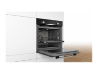 Bosch Serie | 4 HBA334YB0 - Ovn - innebygd - fordypning - bredde: 58.5 cm - dybde: 55 cm - høyde: 56 cm - med selvrens - Klasse A - svart