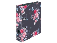 Herlitz Ladylike Flowers, A4, D-ring, Oppbevaring, Mørkeblå, Rosa, 8 cm
